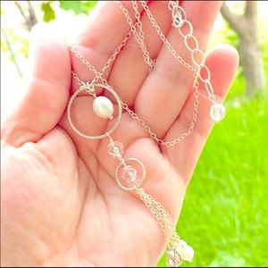 925 SS Herkimer pearl necklaces handmade in USA